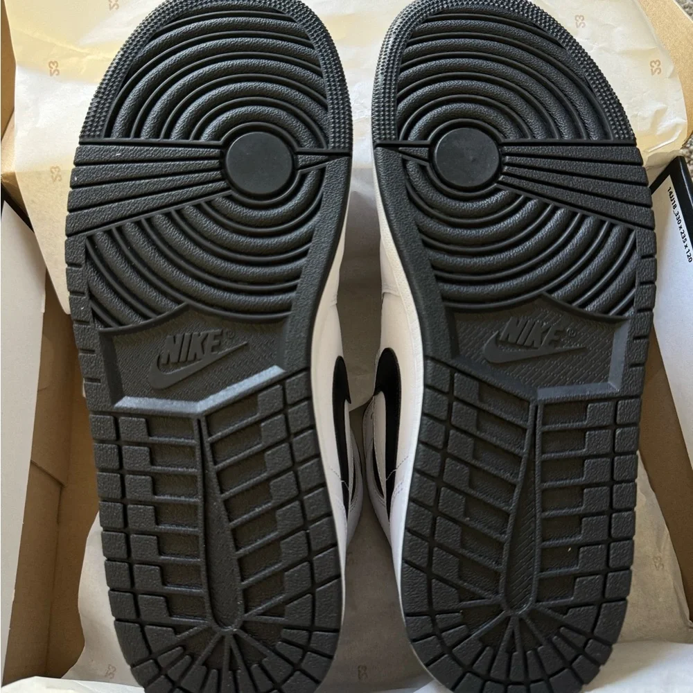 Jordan White and Black Mid-Top Sneakers